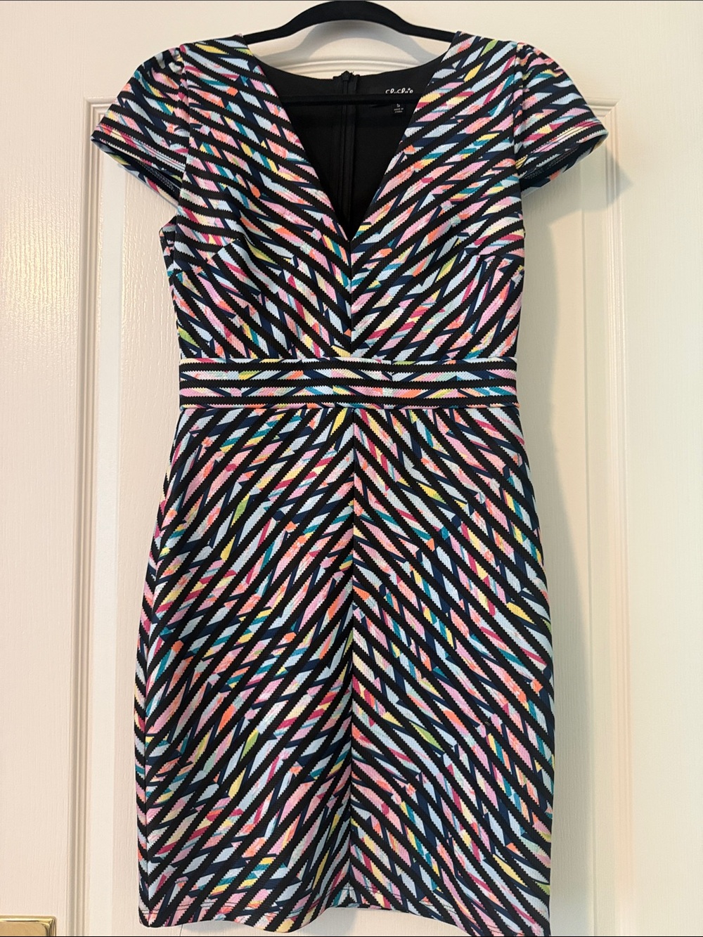 Lulus "When Worlds Kaleidoscope" Black Print Bodycon Dress.